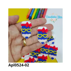 Aplique emborrachado escolar lápis c/óculos - ( 2unidades) na internet