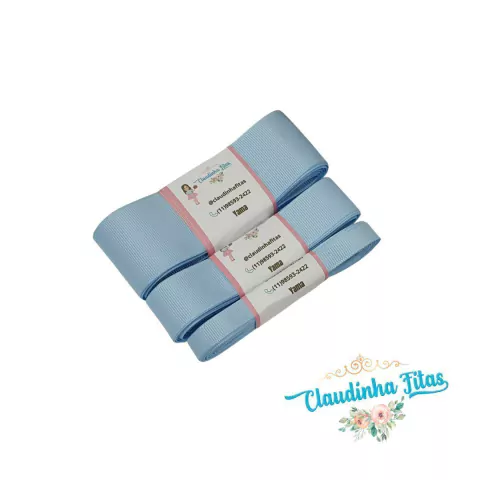 Fita Gorgurão YAMA - Poppy RedBlue Topaz ( azul)- cor 308 - 5 metros