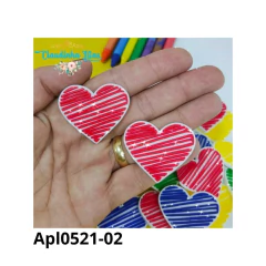 Aplique emborrachado escolar coração riscado - ( 2unidades) na internet