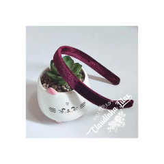 Tiara de veludo base reta 15mm unid