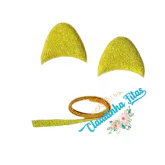 Aplique orelha de gato neon - kit com 2 orelhas neon e acabamento - comprar online