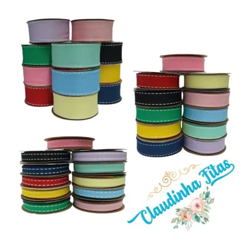 Fita sinimbu pespontada 1862 kit com todos os tamanhos, 2,5mts de cada - 7,5 mts de fita