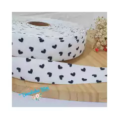 Fita de veludo cotelê c/coração preto Yama 38mm - metro na internet