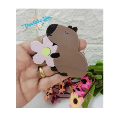 Aplique de acrilico Capivara curvado para tiara - 7cm - 1 unidade - comprar online