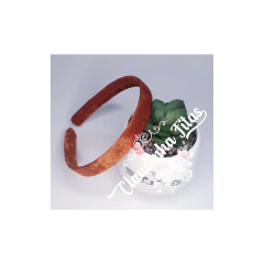 Tiara de veludo base reta 15mm unid - comprar online