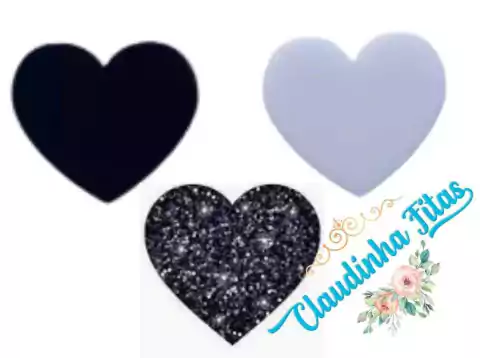 Aplique em acrílico coração 2,5cm pct. c/5unid.