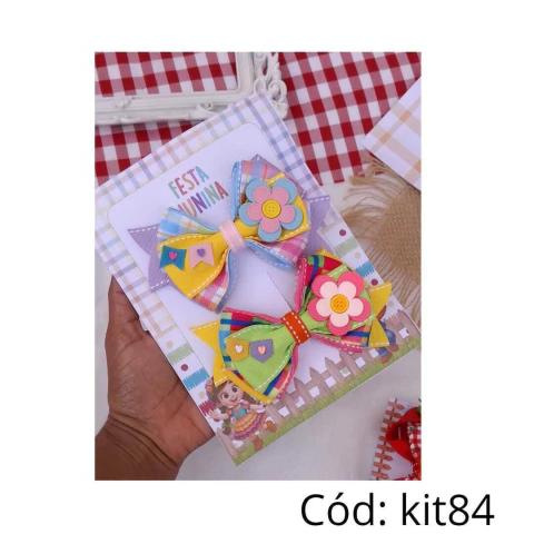 Box pegue e monte junino estampado xadrez e flor