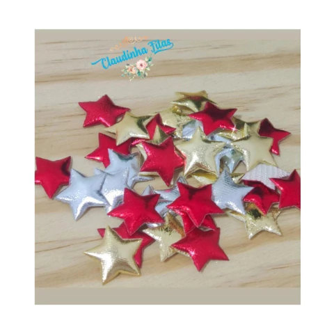 Aplique de lonita estrela com 2cm - 10unids