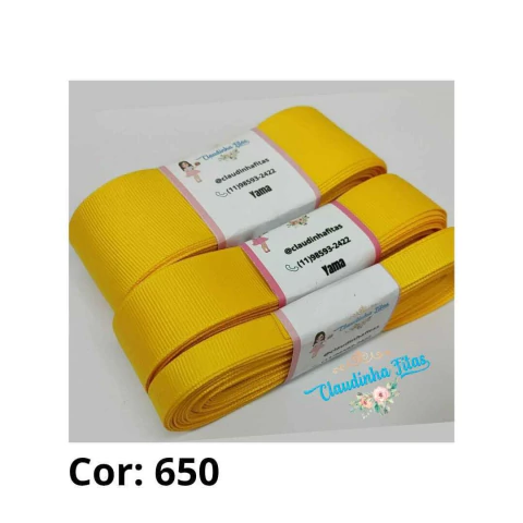Fita Gorgurão YAMA - Maize ( amarelo milho)- cor 650 - 5 metros