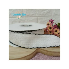 Fita tweed quadriculada c/borda trabalhada 38mm (1 metro ) - comprar online