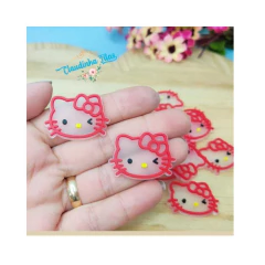 Aplique emborrachado cabeça Hello Kitty - (2 unid.) - mod 2 na internet