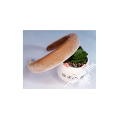 Tiara de camurça acolchoada 17x30mm - Claudinha Fitas