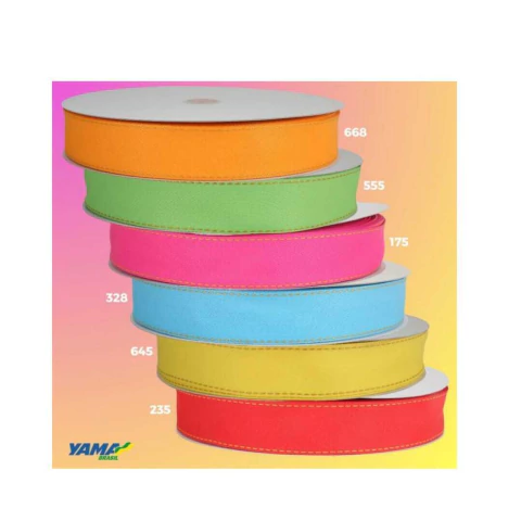 Fita pesponto amarelo Yama 10 mm ( 1 metro)