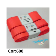 Fita Gorgurão YAMA - laranja ( laranja neon)- cor 600 - 5 metros - Claudinha Fitas