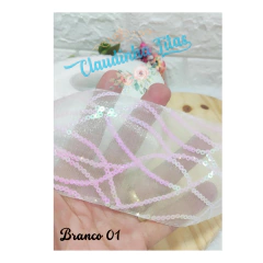 Fita de tule com paetê de 70mm - metro - comprar online