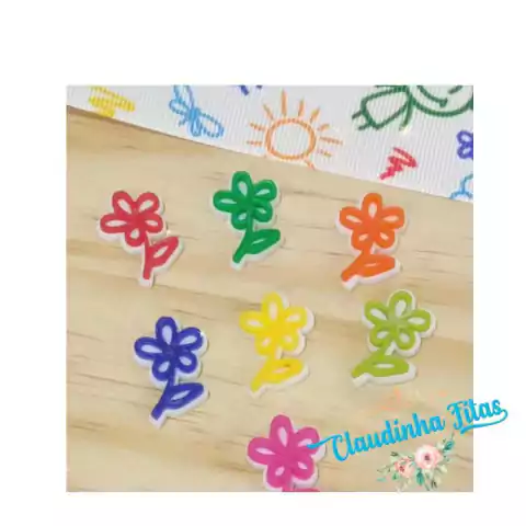 Aplique de acrilico escolar rabisco flor unid.