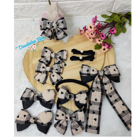 Box pegue e monte xadrez coração c/preto