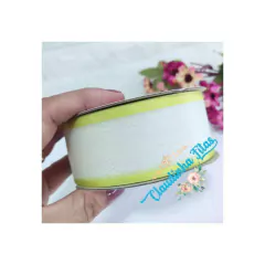 Fita Yama de organza metálica 38mm - c/2 metros - Claudinha Fitas
