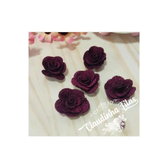 flor de tecido 2,5cm com 5 unidades - comprar online