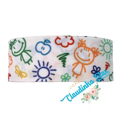 Fita Yama escolar desenhos 38mm c/3 metros