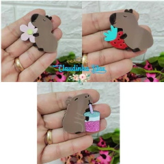 Aplique de acrilico Capivara - 4cm - 1 unidade