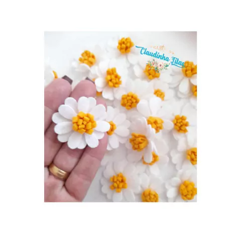 Aplique de feltro margarida pct. c/5 unidades