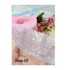 Fita de tule com paetê de 70mm - metro na internet