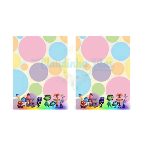 Cartela fundo de caixa ou papeleta para laços Divertida Mente memorias 230grs - 11 x 15 - 2 unidades