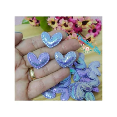 Aplique coração de tecido furtacor 2,5cm (10 unidades) - Claudinha Fitas