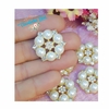 Aplique chaton redondo de pérolas e strass - 3 cm - ( 1 unidade)