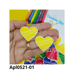 Aplique emborrachado escolar coração riscado - ( 2unidades) - comprar online