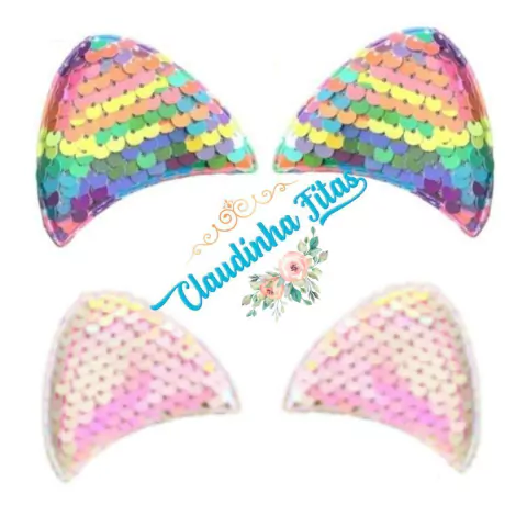 Aplique orelha de gatinha 5x5,5 o par