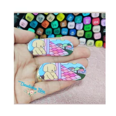 Aplique hair clips Bobbie Goods - 2 unidades - Claudinha Fitas