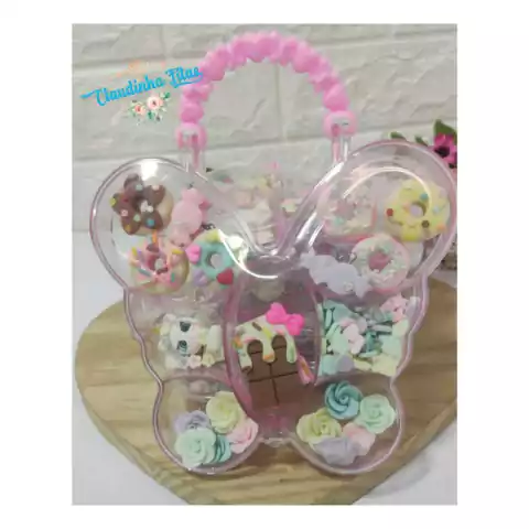 Kit Caixa borboleta com plique de biscuit