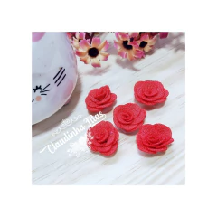 Imagem do flor de tecido 2,5cm com 5 unidades