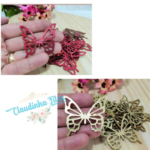 Aplique Borboleta de lonita 4,5cm - c/5unids