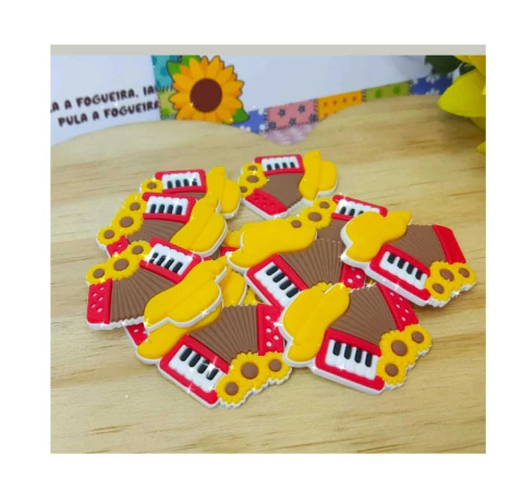 Aplique emborrachado junino sanfona - 2 unid. - tam. 4 x 3 cm