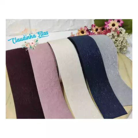 kit fita de de veludo com pelinho dupla face - com 5metros (sendo 1 metros de cada cor)