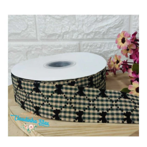 Fita quadriculada verde de lacinho - ( 1 metro )