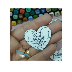 Aplique Bobbie Goods coração para pintar - 1 unidades - Claudinha Fitas