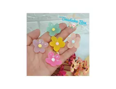 Aplique de resina rosquinha 2cm - c/5 unidades sortidas - Claudinha Fitas