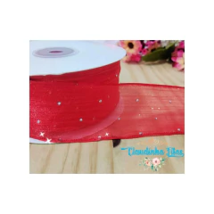 Fita de Organza com Strass 38mm - (1metro) na internet