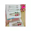 Kit presilha de cabelo dourada cereja - kit com 4 peças