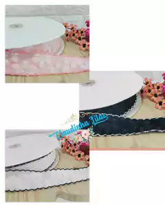Fita Sanding Luxo floral com borda trabalhada D5 299 - 38mm - c/2 metros