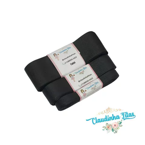 Fita Gorgurão YAMA - Black ( preto) - cor 030 - 5 metros