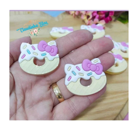 Aplique emborrachado Hello Kitty rosquinha - (2 unid.) - mod 2