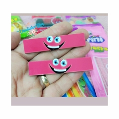 Plaquinha para hair clips de acrilico Fini - 5 cm - plaquinha para hair clips ( o par) - Claudinha Fitas