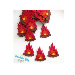 Aplique junino fogueira de feltro vermelha - 5 unid. - comprar online