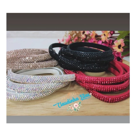Meia cana de strass ( 6mm) - 1 METRO