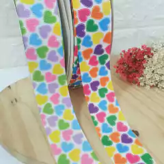 Fita Yama estampada coração - 38mm c/3 metros